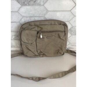 BAGGALLINI CROSSBODY Beige  BAG ADJUSTABLE STRAP CONVERT TO FANNY PACK 9"x7" EUC